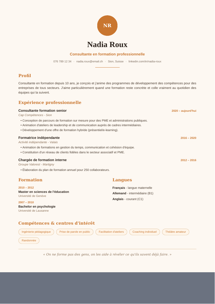 Aperçu du modèle Amber Warm