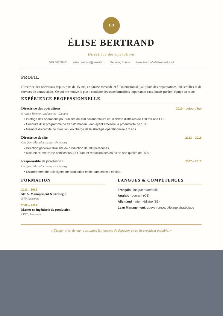 Aperçu du modèle Executive Serif